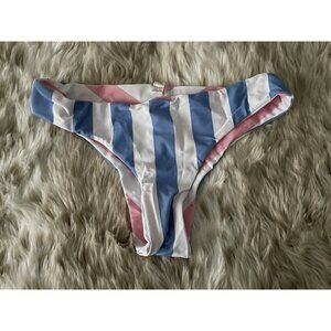 NWOT Reversible Striped Bikini Bottom Size L